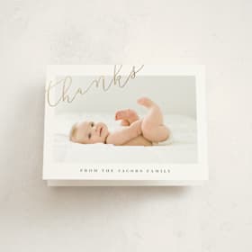 Foil-Pressed Birth Announcement Thank You Cards