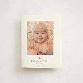 Foil-Pressed Birth Announcement Thank You Cards