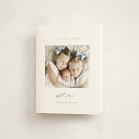 Foil-Pressed Birth Announcement Thank You Cards