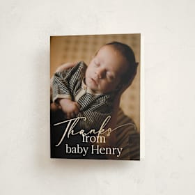 Foil-Pressed Birth Announcement Thank You Cards