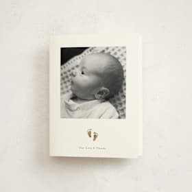 Foil-Pressed Birth Announcement Thank You Cards