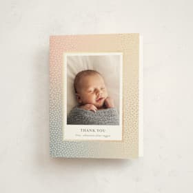 Foil-Pressed Birth Announcement Thank You Cards