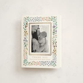 Foil-Pressed Birth Announcement Thank You Cards
