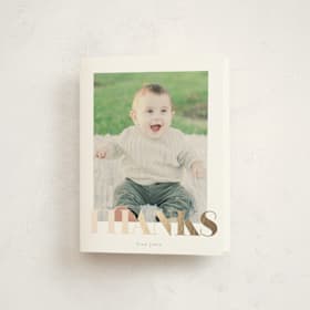 Foil-Pressed Children's Birthday Party Thank You Cards