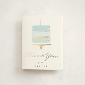 Foil-Pressed Children's Birthday Party Thank You Cards