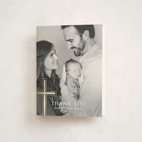 Foil-Pressed Baptism and Christening Thank You Cards