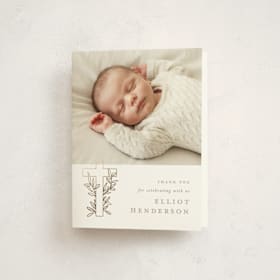 Foil-Pressed Baptism and Christening Thank You Cards