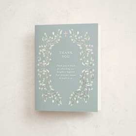 Foil-Pressed Baptism and Christening Thank You Cards