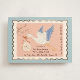 Foil-Pressed Baby Shower Invitations
