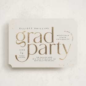 Foil-Pressed Graduation Party Invitations