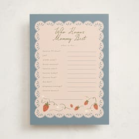 Baby Shower Game Cards