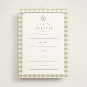 Baby Shower Game Cards