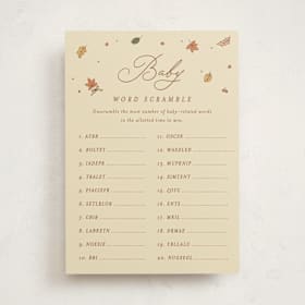Baby Shower Game Cards