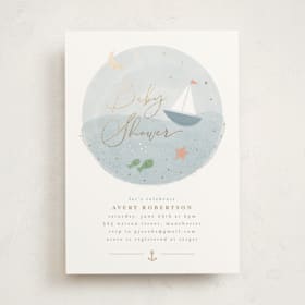 Foil-Pressed Baby Shower Invitations