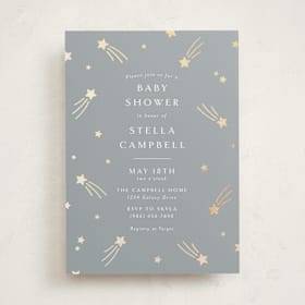 Foil-Pressed Baby Shower Invitations