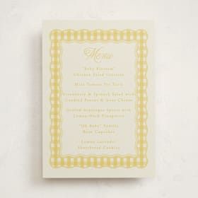 Baby Shower Menu Signs