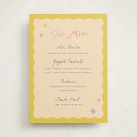 Baby Shower Menu Signs