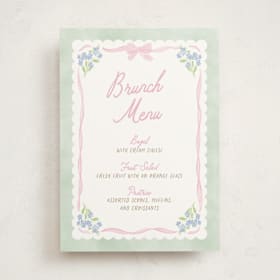 Baby Shower Menu Signs