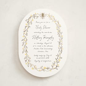 Foil-Pressed Baby Shower Invitations