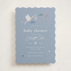 Foil-Pressed Baby Shower Invitations