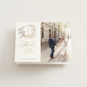 Foil-Pressed Folded Wedding Thank You Cards