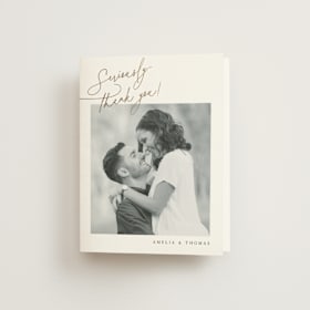 Foil-Pressed Folded Wedding Thank You Cards