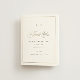 Foil-Pressed Folded Wedding Thank You Cards