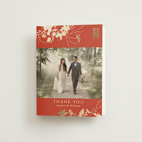 Foil-Pressed Folded Wedding Thank You Cards