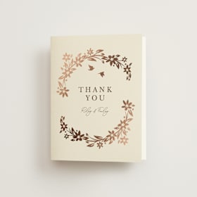 Foil-Pressed Folded Wedding Thank You Cards