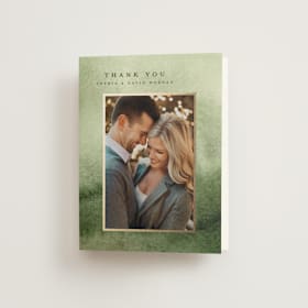Foil-Pressed Folded Wedding Thank You Cards