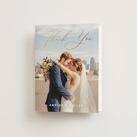 Foil-Pressed Folded Wedding Thank You Cards