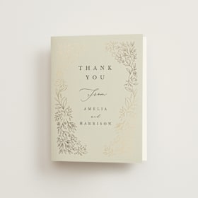 Foil-Pressed Folded Wedding Thank You Cards