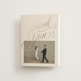 Foil-Pressed Folded Wedding Thank You Cards