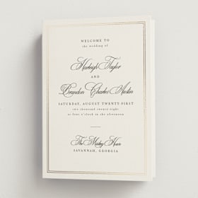 Foil-Pressed Religious and Cultural Folded Wedding Programs