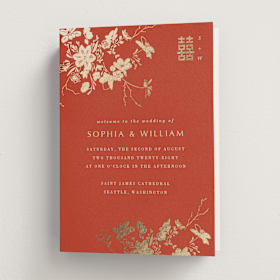 Foil-Pressed Religious and Cultural Folded Wedding Programs