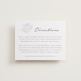 Letterpress Direction Cards