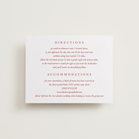 Letterpress Direction Cards