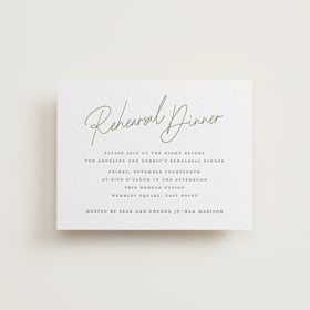 Letterpress Rehearsal Dinner Cards