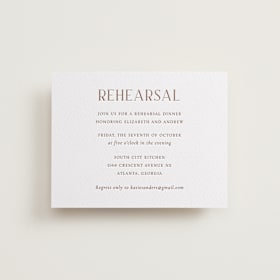 Letterpress Rehearsal Dinner Cards
