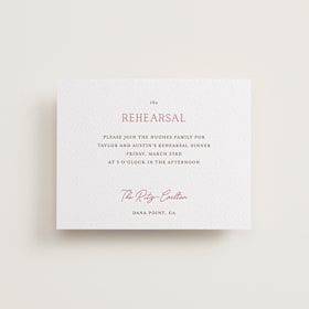 Letterpress Rehearsal Dinner Cards