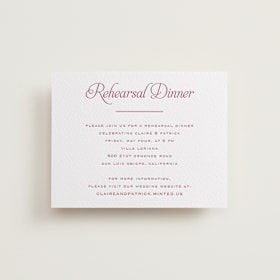 Letterpress Rehearsal Dinner Cards