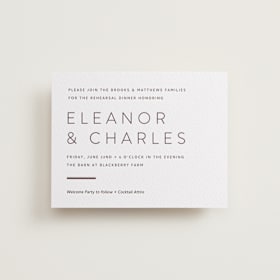 Letterpress Rehearsal Dinner Cards