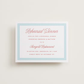 Letterpress Rehearsal Dinner Cards