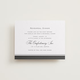 Letterpress Rehearsal Dinner Cards