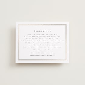 Foil-Pressed Direction Cards