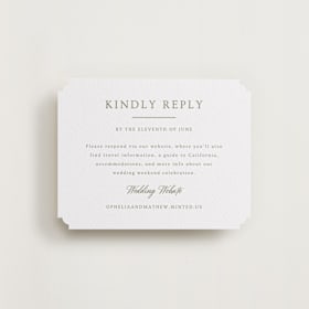 Letterpress RSVP Online Enclosure Cards