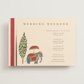 Foil-Pressed Wedding Weekend Itinerary Cards