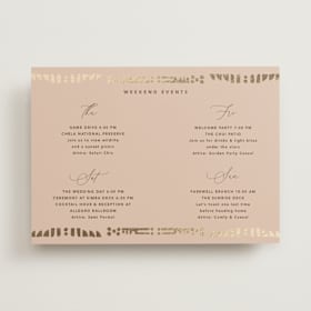 Foil-Pressed Wedding Weekend Itinerary Cards