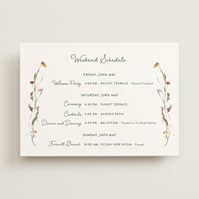 Foil-Pressed Wedding Weekend Itinerary Cards