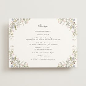 Wedding Weekend Itinerary Cards